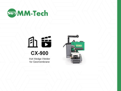 Démonstration sur le chantier de la machine de soudage à géomembrane CX900