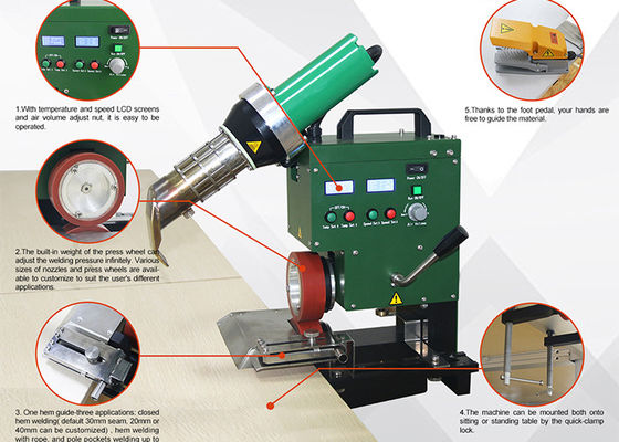 machine de soudure en plastique d'air chaud de bâche du Tableau 3.6kw pour la soudure de bord